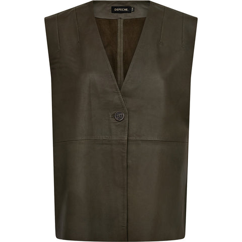 Depeche leather wear Lucindia leather vest Vest 054 Khaki