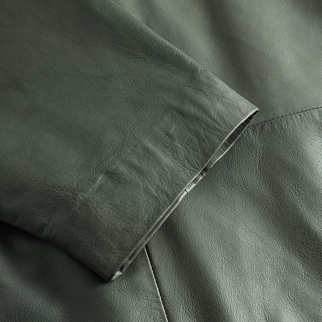 Depeche leather wear Mille long leather jacket in soft quality Jackets 213 Vintage green