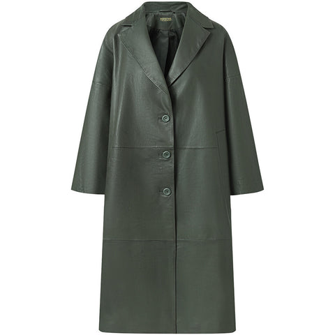 Depeche leather wear Mille long leather jacket in soft quality Jackets 213 Vintage green