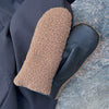 DEPECHE Mittens in leather and teddy Gloves 173 Chestnut