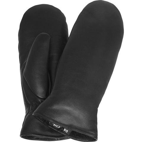 DEPECHE Mittens in soft leather quality Gloves 099 Black (Nero)