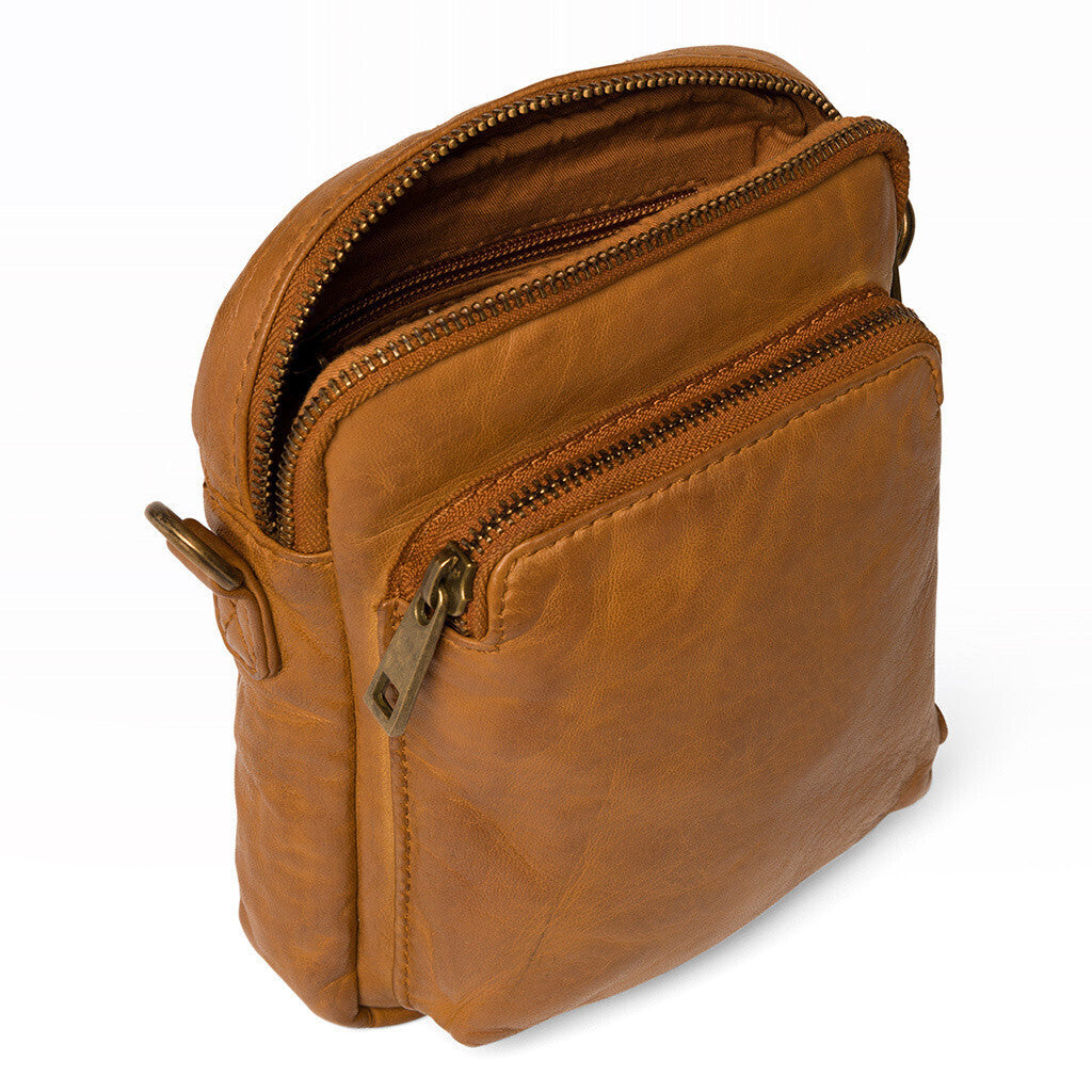 DEPECHE Mobile bag in delicious leather quality Mobilebag 014 Cognac