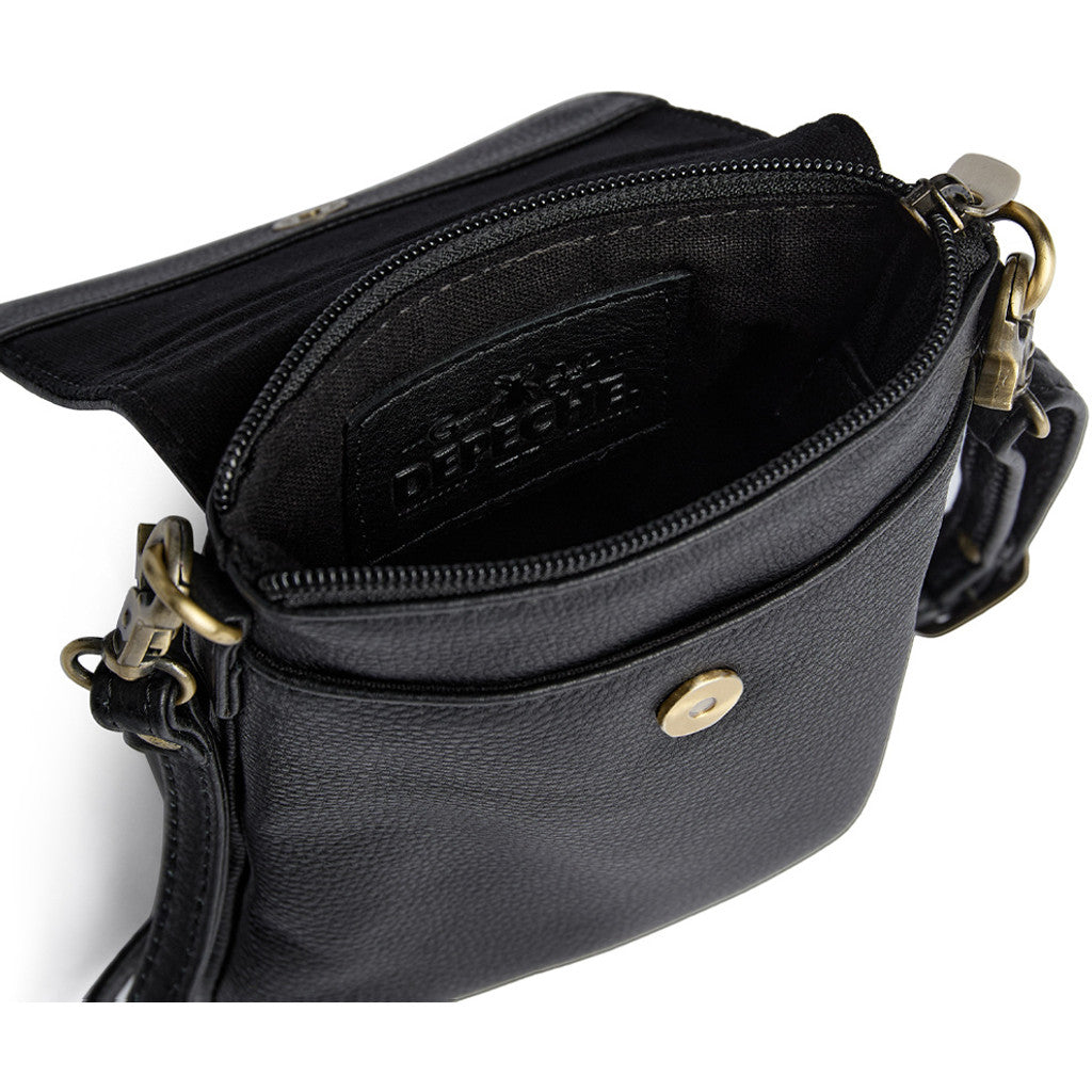 DEPECHE Mobile bag in soft leather Mobilebag 154 Black/Brass