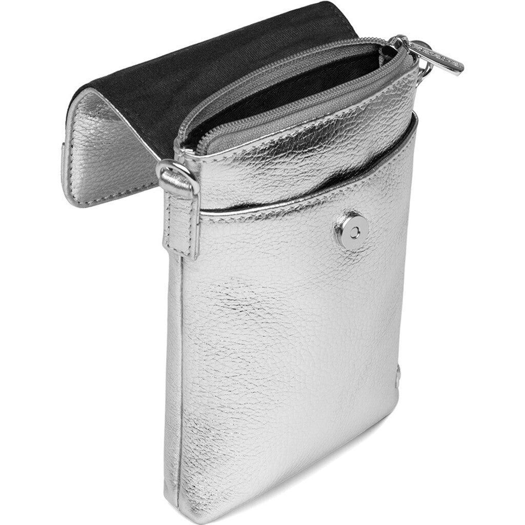 DEPECHE Mobile bag in soft leather Mobilebag 098 Silver