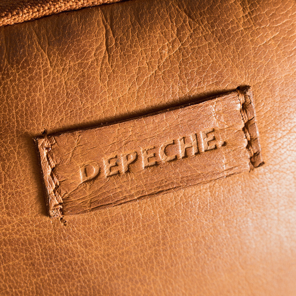 DEPECHE Mobile bag in soft vintage look leather Mobilebag 014 Cognac