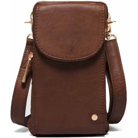 DEPECHE Mobilebag in soft leather quality Mobilebag 133 Brandy