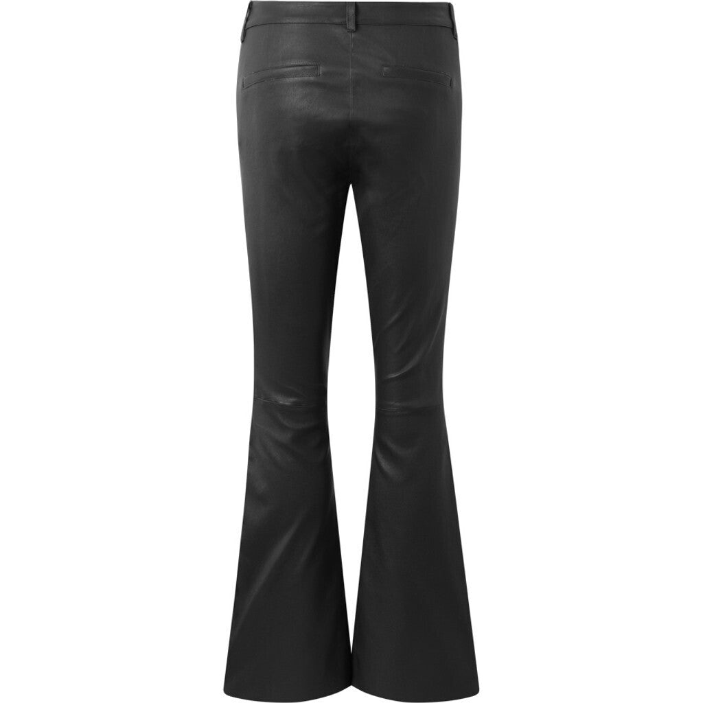 Depeche leather wear Must-have RW Allison flare leather pants Pants 099 Black (Nero)