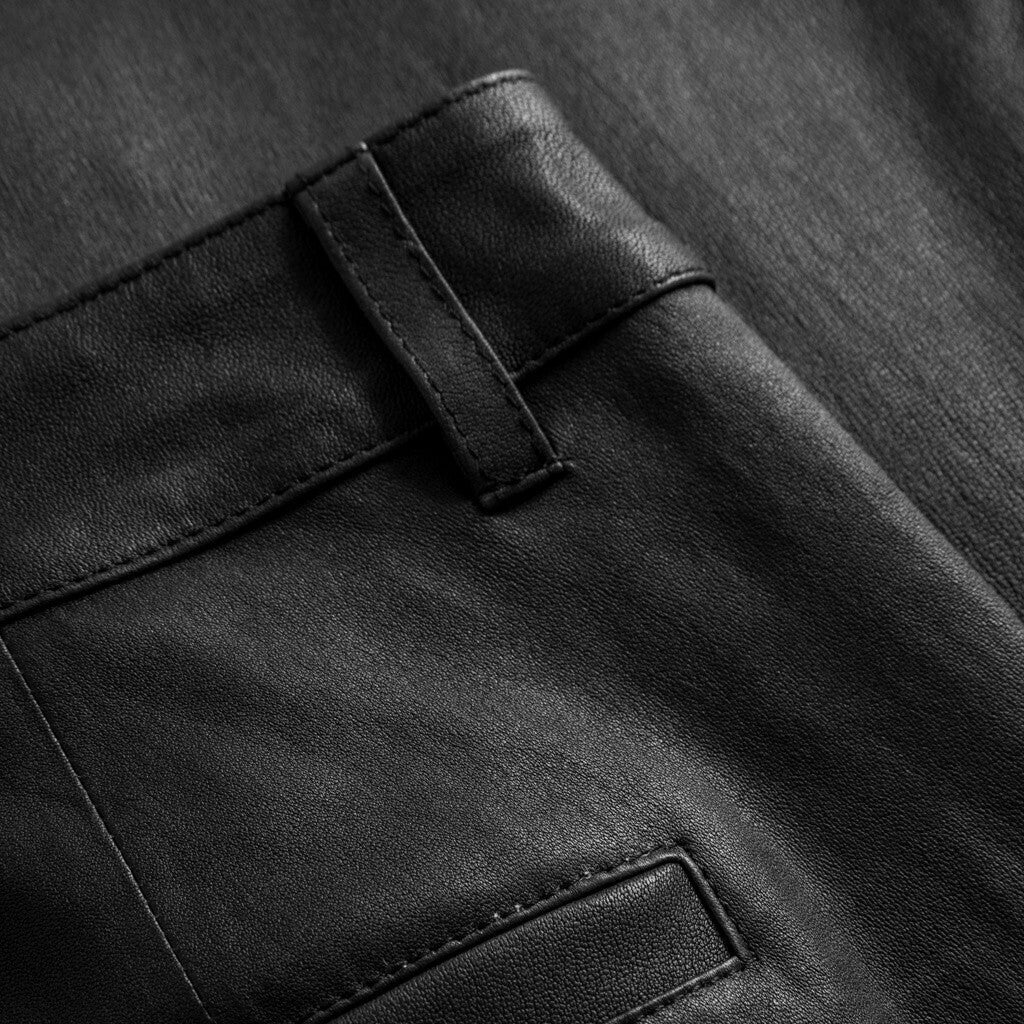 Depeche leather wear Must-have RW Allison flare leather pants Pants 099 Black (Nero)