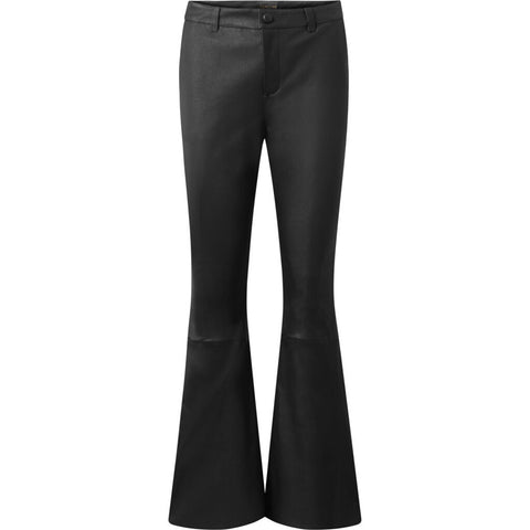 Depeche leather wear Must-have RW Allison flare leather pants Pants 099 Black (Nero)