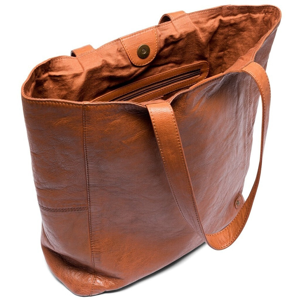 DEPECHE Musthave shopper leatherbag Shopper 014 Cognac