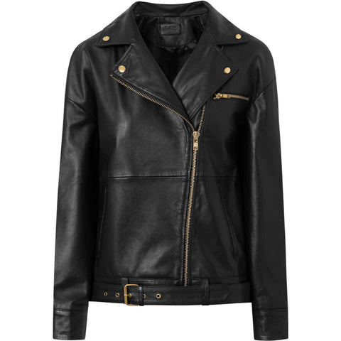 Depeche leather wear Nana leather biker jacket in nice and soft quality Jackets 099 Black (Nero)