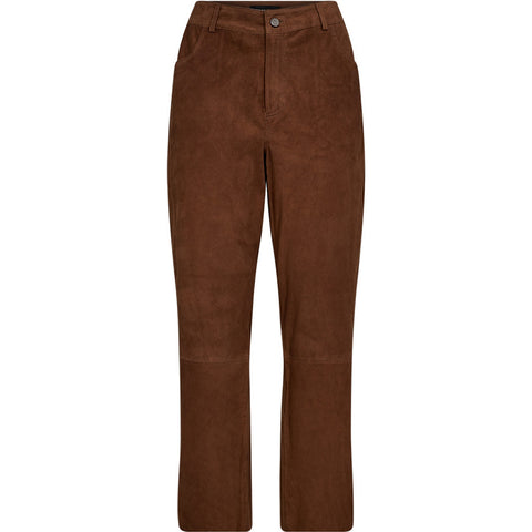Depeche leather wear Naomi HW suede 7/8 length Pants 014 Cognac