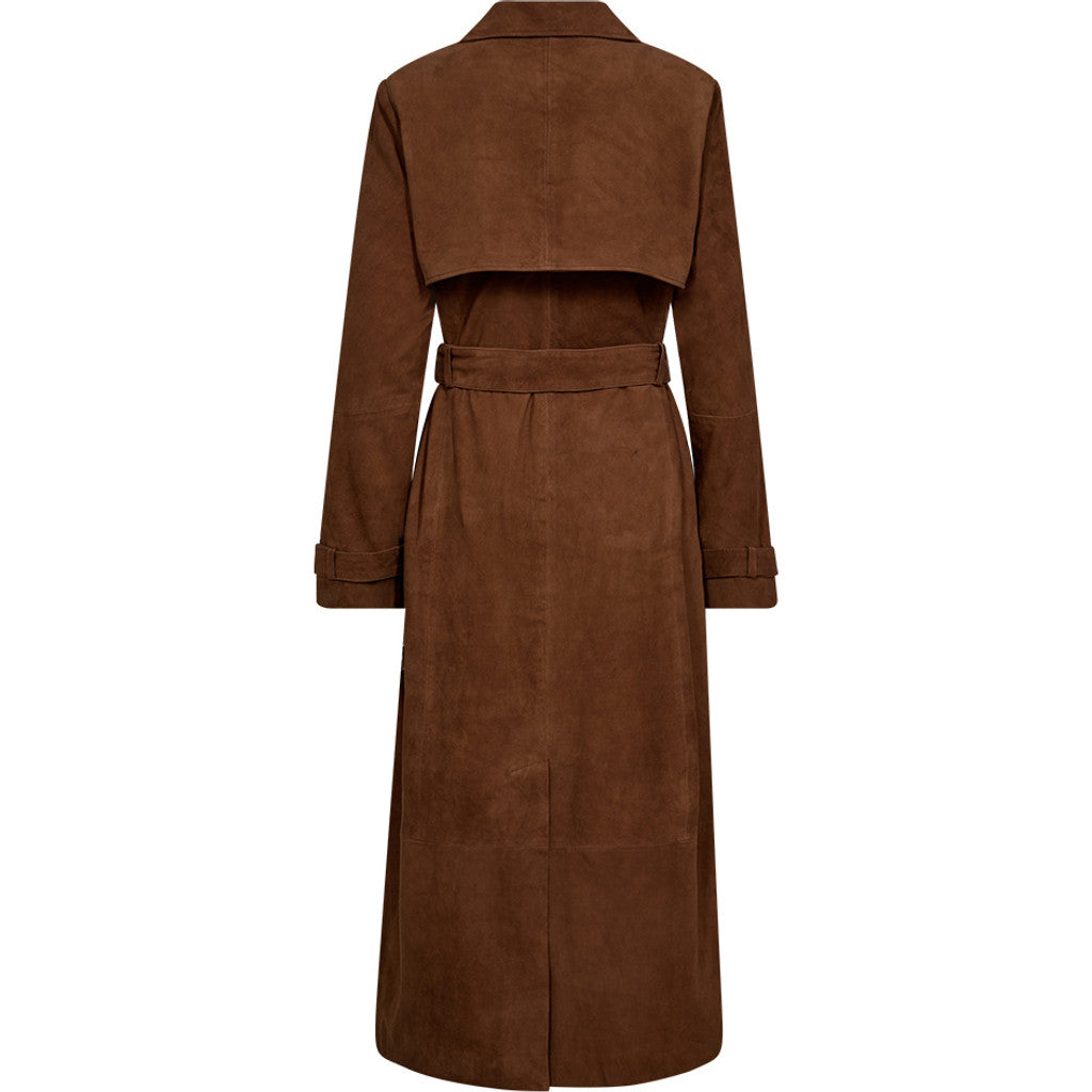 Depeche leather wear Naomi suede trench coat Jackets 014 Cognac
