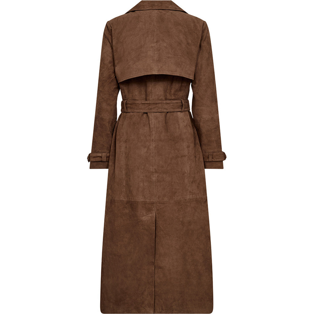 Depeche leather wear Naomi suede trench coat Jacket 311 Wood