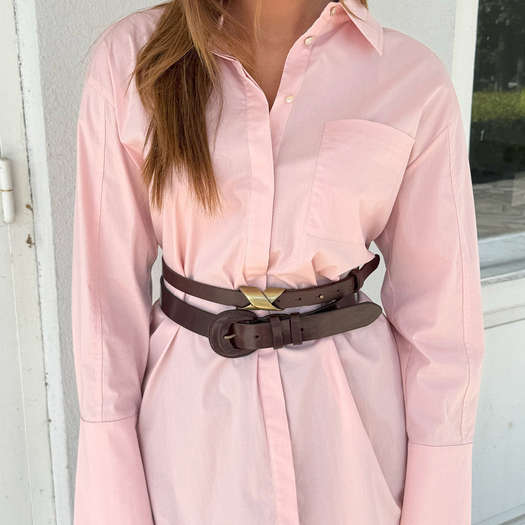 DEPECHE Narrow Belt Belts 161 Dark brown