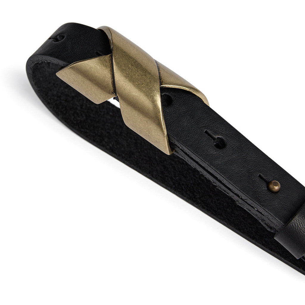 DEPECHE Narrow Belt Belts 190 Black / Gold