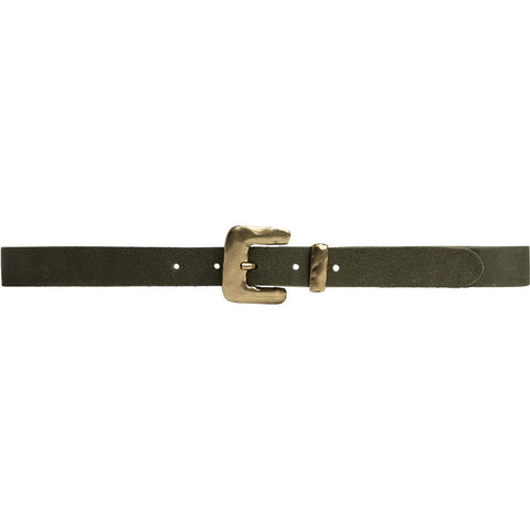 DEPECHE Narrow Suede Belt Belt 049 Army Green
