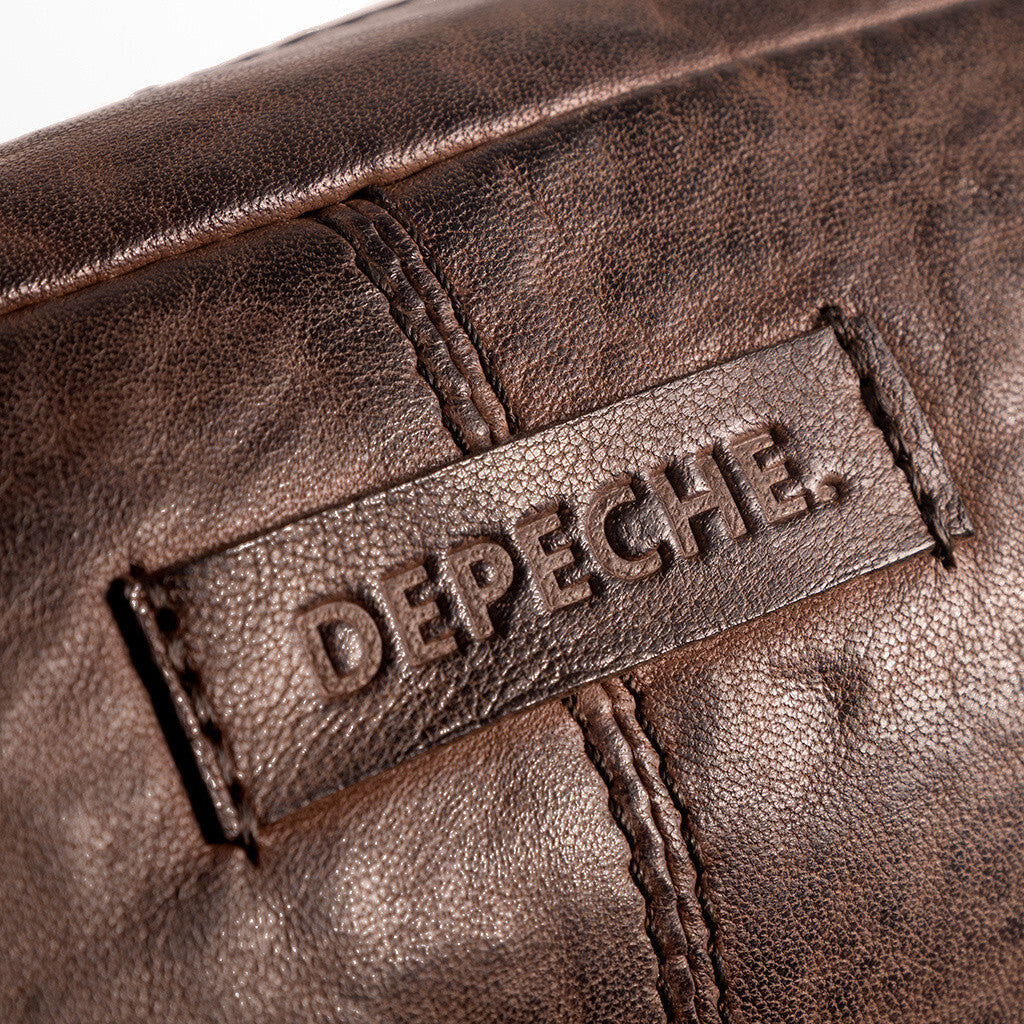 DEPECHE Oversize leather bumbag in high and soft quality Bumbag 068 Winter brown