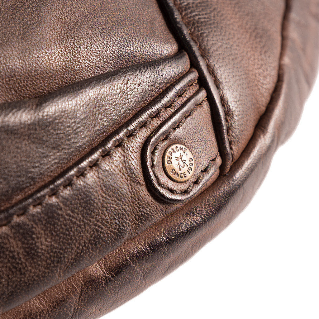 DEPECHE Oversize leather bumbag in high and soft quality Bumbag 068 Winter brown