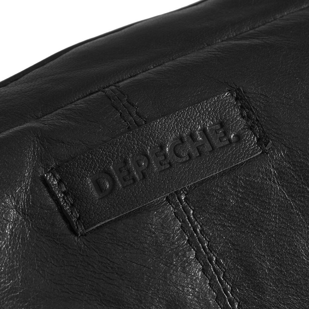 DEPECHE Oversize leather bumbag in high and soft quality Bumbag 226 Black / Black