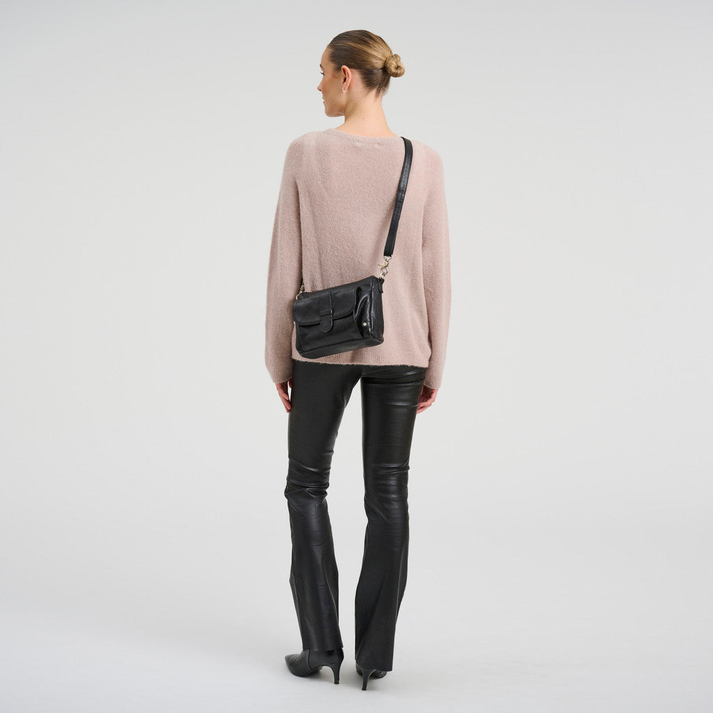 DEPECHE Powerfield lamb leather crossbody bag Cross over 099 Black