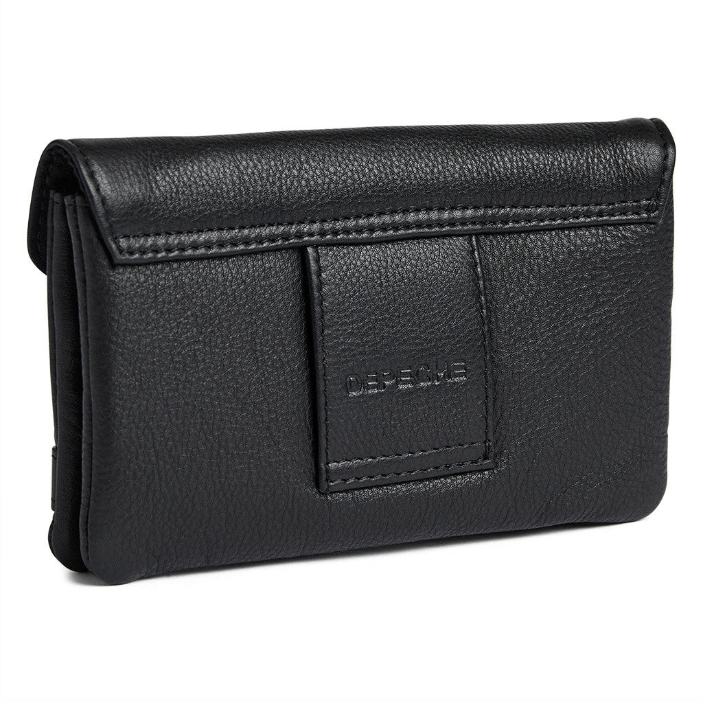 DEPECHE Purse/waist bag in soft leather and timeless design Purse / Credit card holder 154 Black/Brass
