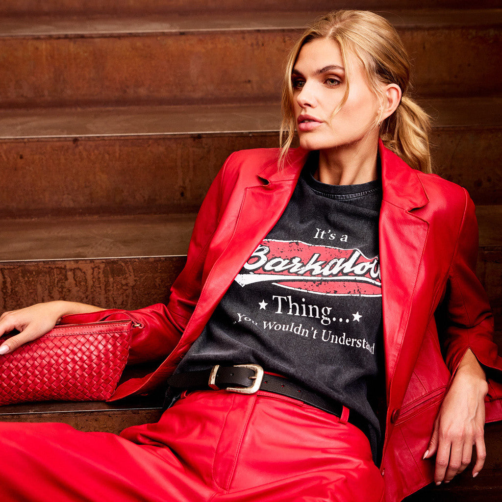 Depeche leather wear Savanna leather blazer Blazer 043 Red