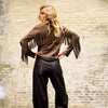 Depeche leather wear Sharon Suede Fringes Shirt Shirt 338 Walnut Brown