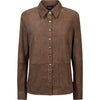 Depeche leather wear Sharon Suede Fringes Shirt Shirt 338 Walnut Brown