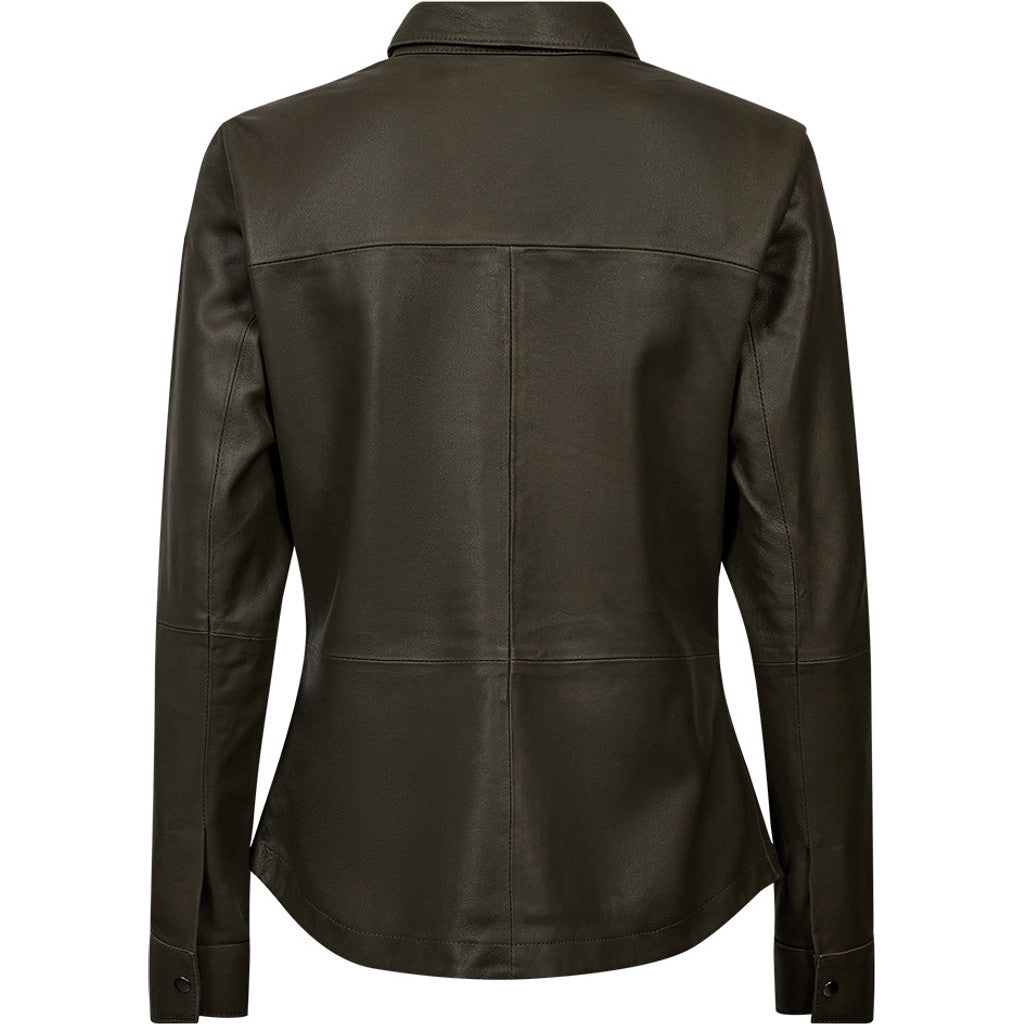 Depeche leather wear Sharon leather shirt Shirt 335 Dark Khaki