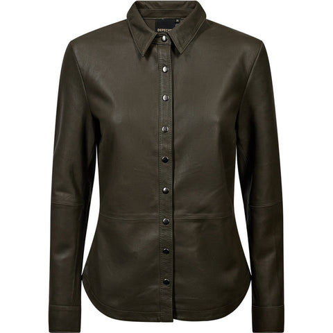 Depeche leather wear Sharon leather shirt Shirt 335 Dark Khaki
