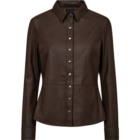 Depeche leather wear Sharon leather shirt Shirts 015 Brown