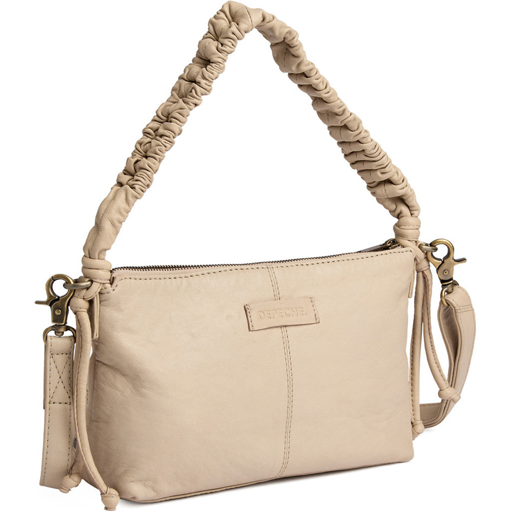 DEPECHE Sheep leather crossover bag with ruched strap Cross over 202 Vanilla