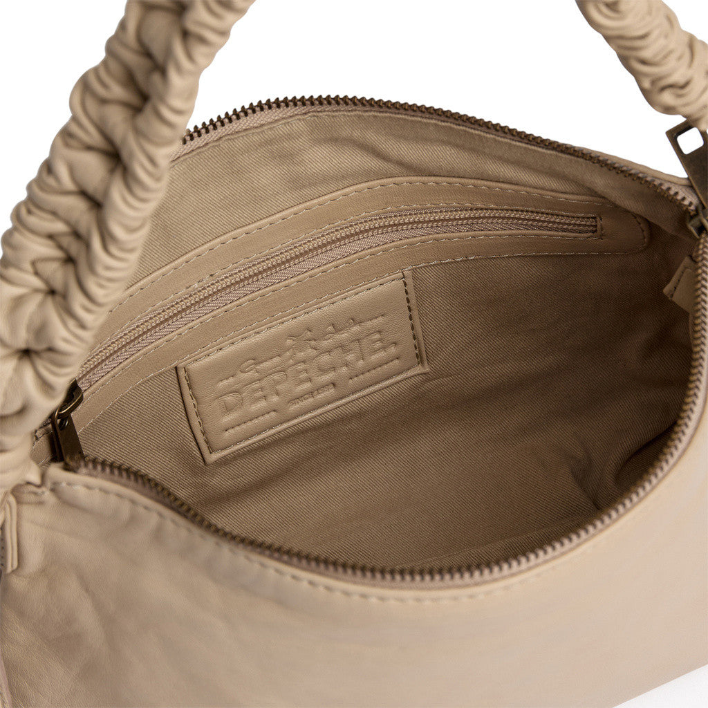 DEPECHE Sheep leather crossover bag with ruched strap Cross over 202 Vanilla