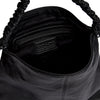 DEPECHE Sheep leather shoulderbag with ruched strap Shoulderbag / Handbag 099 Black