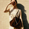 DEPECHE Beautiful suede shopper Shopper 008 Chocolate