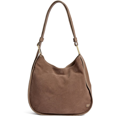 DEPECHE Shoulder bag in suede and cow leather Shoulderbag / Handbag 224 Taupe