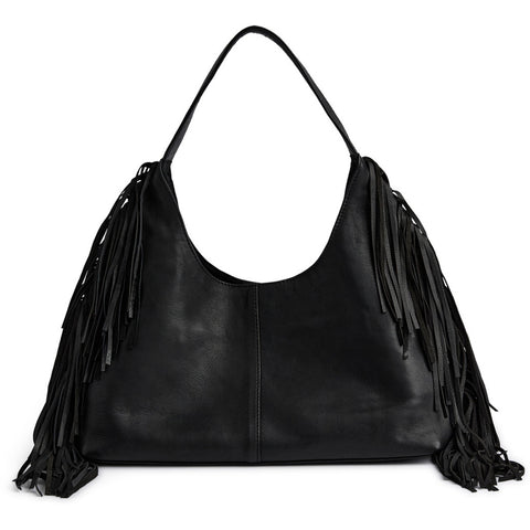 DEPECHE Shoulderbag with fringes Shoulderbag / Handbag 099 Black (Nero)