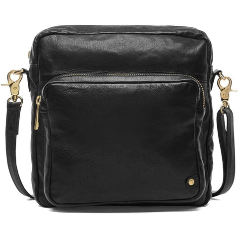 DEPECHE Simple crossover bag in beautiful leather Cross over 099 Black (Nero)