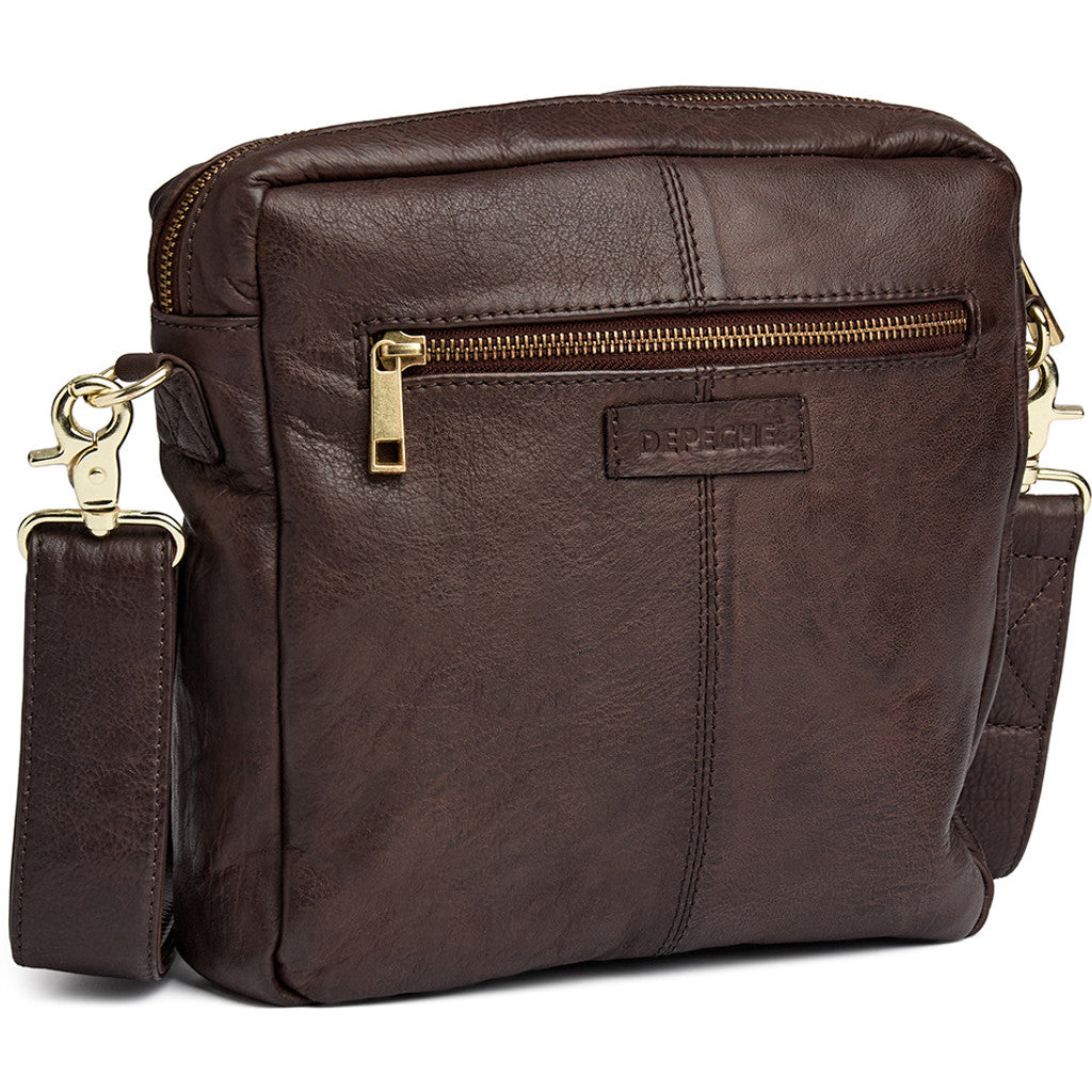 DEPECHE Simple crossover bag in beautiful leather Crossover 106 Coffee