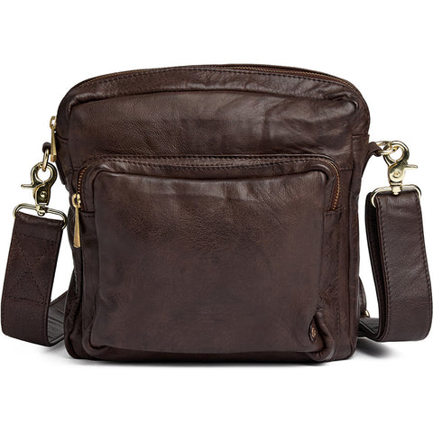 DEPECHE Simple crossover bag in beautiful leather Crossover 106 Coffee