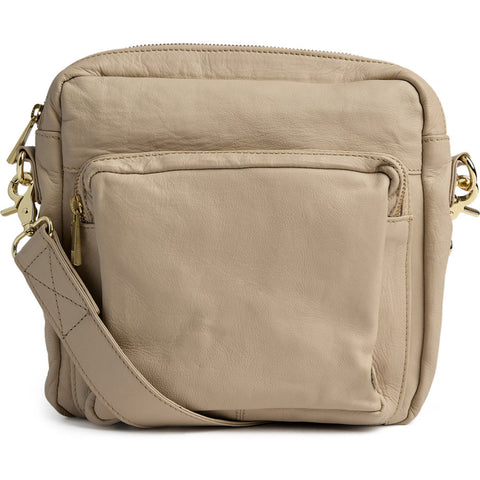 DEPECHE Simple crossover bag in beautiful leather Cross over 228 Soft Sand