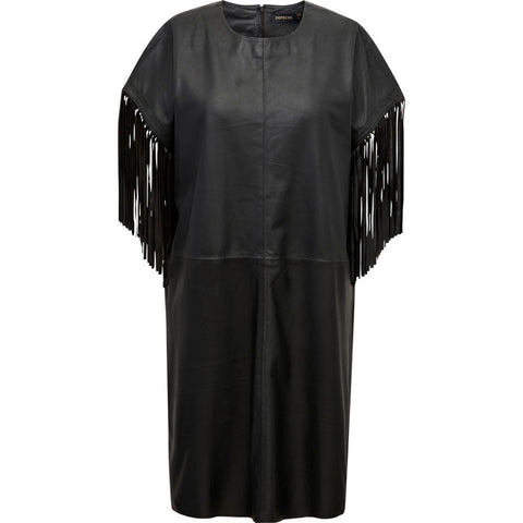 Depeche leather wear Skylar Fringes dress Dress 099 Black