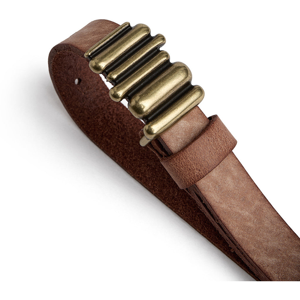 DEPECHE Slim classic leather belt Belt 012 Nature 