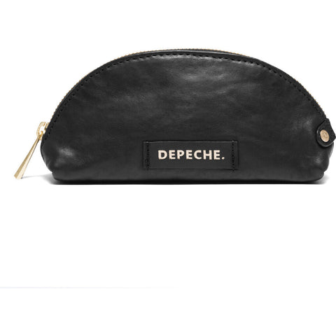 DEPECHE Small cosmetic bag in soft leather quality Accessories 099 Black (Nero)