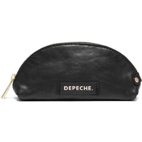 DEPECHE Small cosmetic bag in soft leather quality Accessories 099 Black