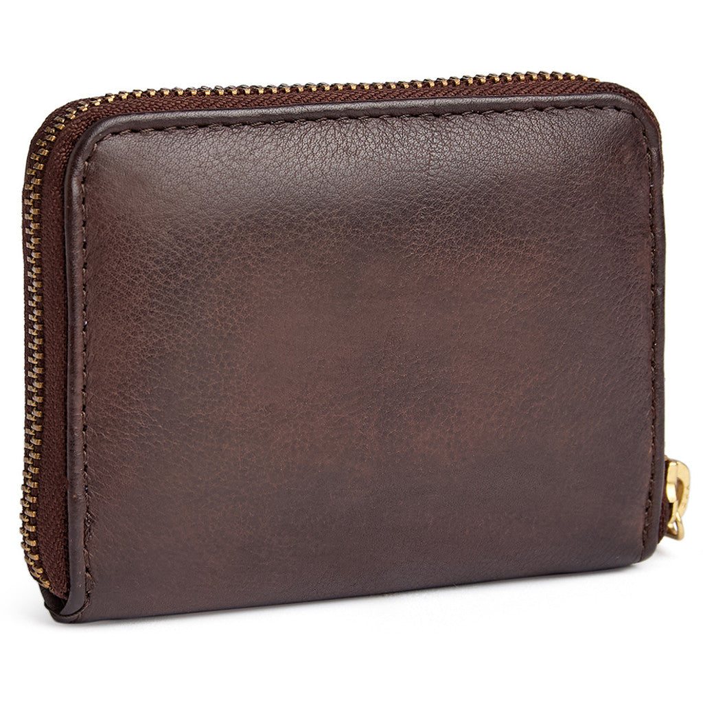 DEPECHE Small simple wallet in soft leather Purse / Credit card holder 106 Coffee
