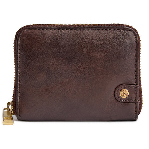 DEPECHE Small simple wallet in soft leather Purse / Credit card holder 106 Coffee