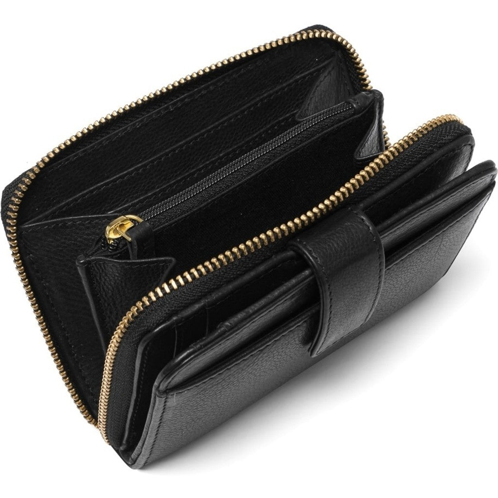 DEPECHE Soft and delicious leather wallet Purse / Credit card holder 099 Black (Nero)