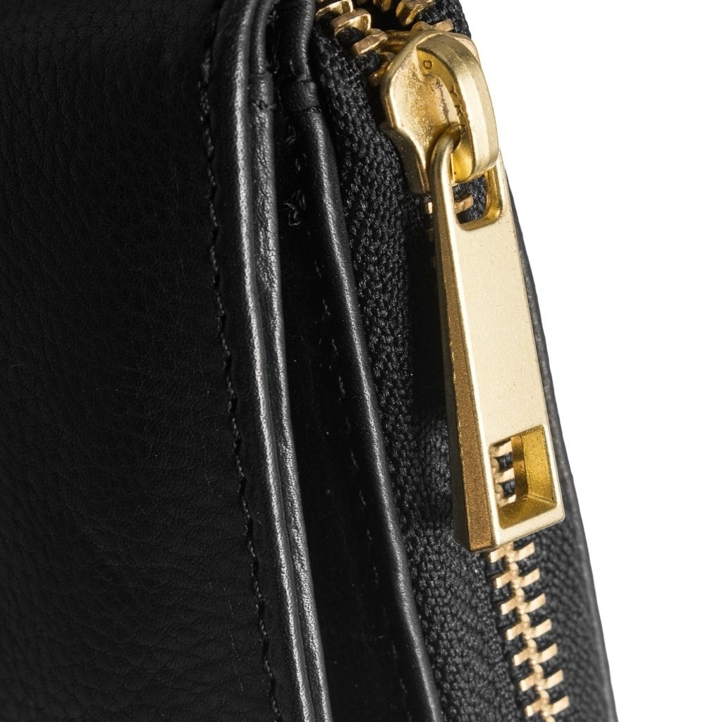 DEPECHE Soft and delicious leather wallet Purse / Credit card holder 099 Black (Nero)